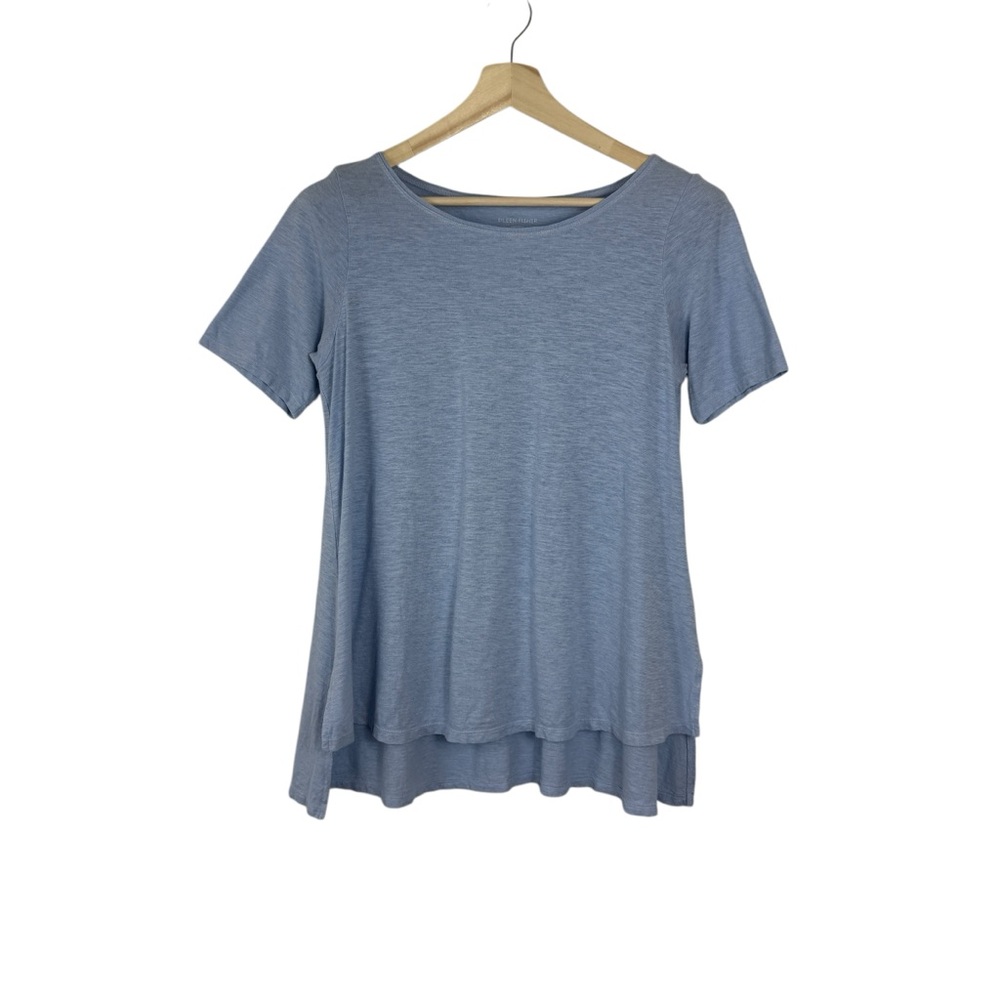 Eileen Fisher Organic Cotton Hemp Calypso Hi Lo Tunic Top Light Blue Small